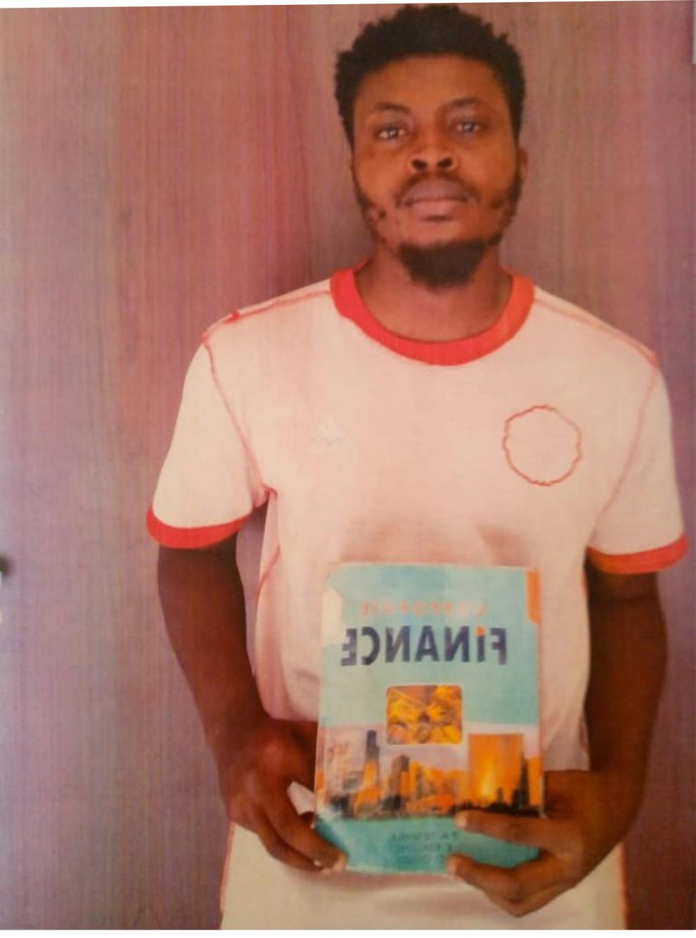 Abel Godwin Idio a 400 level undergraduate of Federal University of Technology, Minna, selling psychotropic substances with the aid of his textbooks
