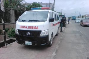 Ambulance driven by Dr Aderiyike Oni-Salawu