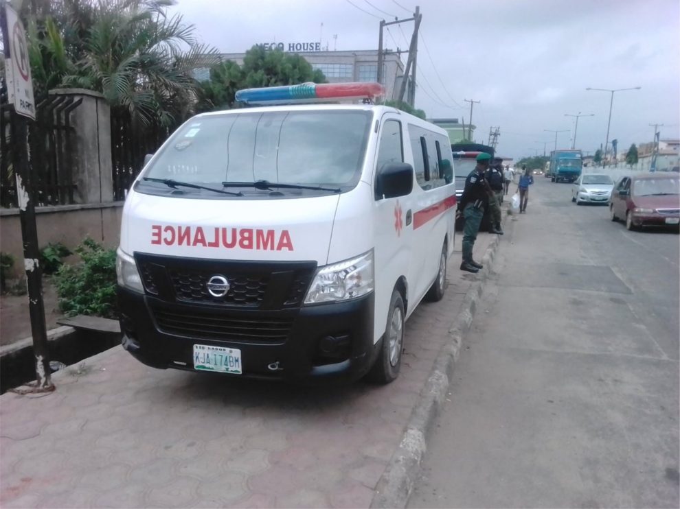 Ambulance driven by Dr Aderiyike Oni-Salawu