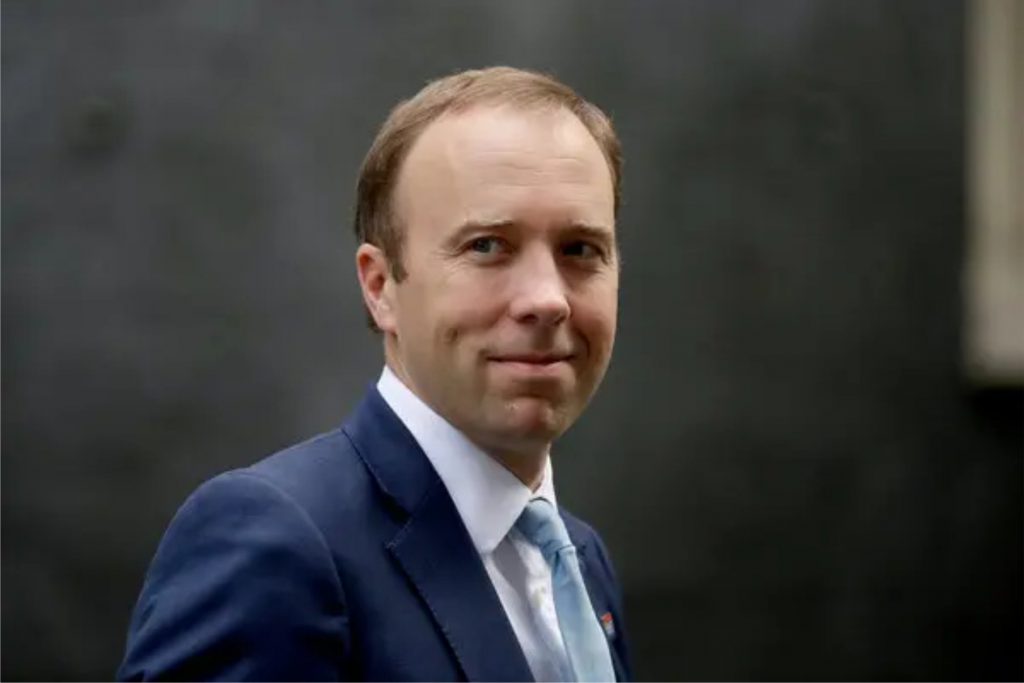 Matt Hancock, British health secretary, resigned after he admitted breaching Covid-19 protocol by kissing and embracing an aide in his office.