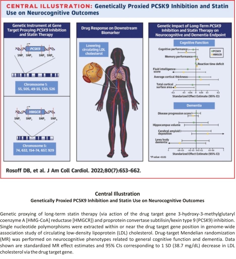  Genetically Proxied PCSK9 Inhibition and Statin Use on Neurocognitive Outcomes