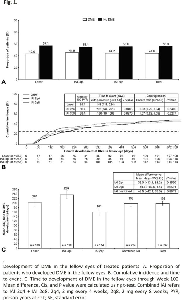 Development of DME in the fellow eyes of treated patients.