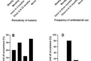 Periodicity of malaria. (A) Periodicity of malaria in Ebonyi State Nigeria (B) Recommenders of antimalarial drugs for malaria treatment (C) Frequency of antimalarial use in Ebonyi State Nigeria (D) Points of antimalarial purchase for treatment of malaria.
